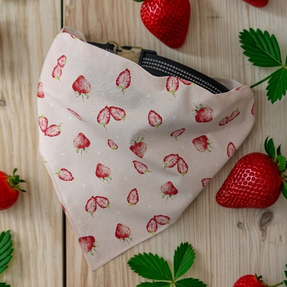 Strawberry Print Dog Bandana